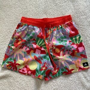 Adidas x Farm rio Red and Multicolor Shorts